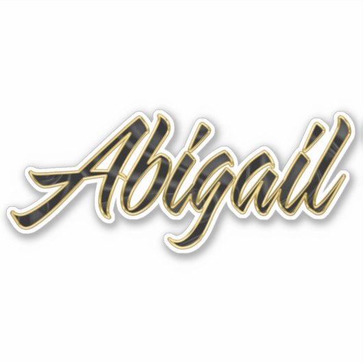 Abigail black gold Lettering Aufkleber Sticker シール (正面)