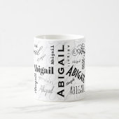 Abigail Custom Name  Black White Coffee Mug コーヒーマグカップ (中央)