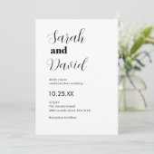 Abigail Font classic chic black and white wedding 招待状 (スタンド正面)