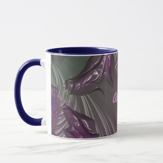 ABIGAIL ~ GLOSSY 3D Glossy Pink Blue Silver ~ Mug マグカップ (左)