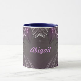 ABIGAIL ~ GLOSSY 3D Glossy Pink Blue Silver ~ Mug マグカップ