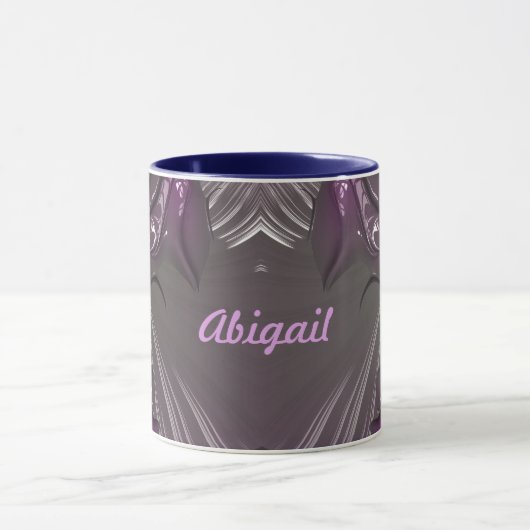 ABIGAIL ~ GLOSSY 3D Glossy Pink Blue Silver ~ Mug マグカップ (中央)
