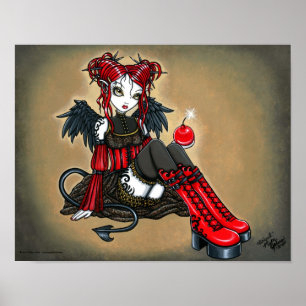 "Abigail" Gothic Cherry Bomb Devil Fae Poster ポスター