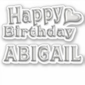 Abigail Happy Birthday silver Aufkleber Sticker シール (正面)