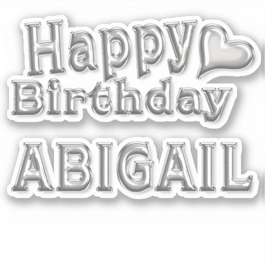 Abigail Happy Birthday silver Aufkleber Sticker シール (正面)