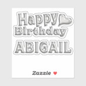 Abigail Happy Birthday silver Aufkleber Sticker シール (シート)