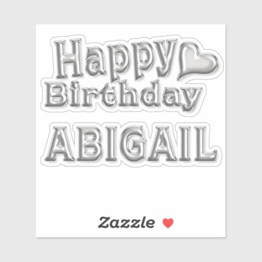 Abigail Happy Birthday silver Aufkleber Sticker シール (シート)