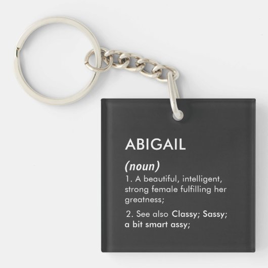 Abigail name, Editable name, Custom name キーホルダー (正面)