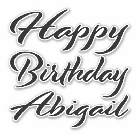 Abigail Name Vorname black Sticker Geburtstag シール (正面)