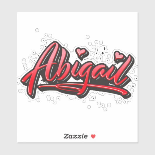 Abigail red Heart Graffiti Aufkleber Sticker シール (シート)