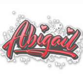 Abigail red Heart Graffiti Aufkleber Sticker シール (正面)