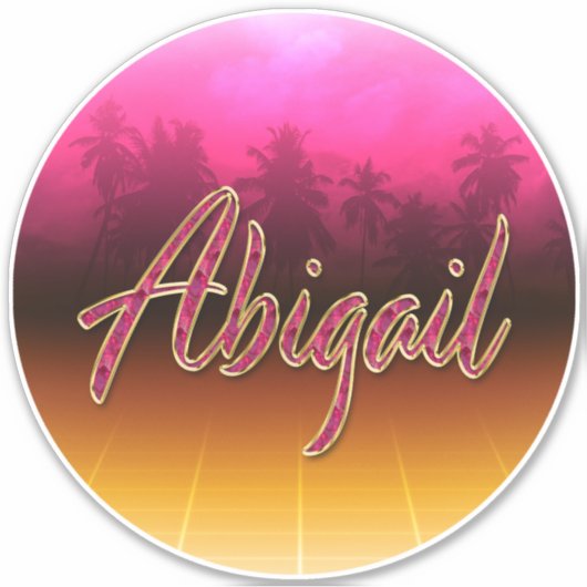 Abigail Vorname Name golden pink Aufkleber Sticker シール (正面)