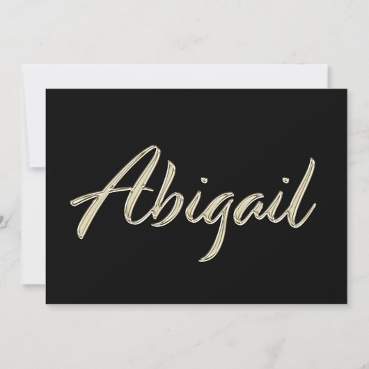 Abigail white gold Handwriting Karte カード (正面)