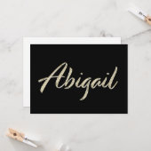 Abigail white gold Handwriting Karte カード (正面/裏面インサイチュ)