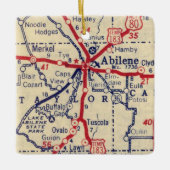 Abilene TX 1941の地図 セラミックオーナメント (正面)