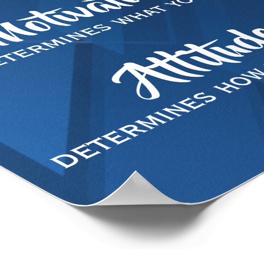 Ability, Motivation, Attitude Quote, Blue Abstract ポスター (角)