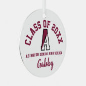Abington Senior High School Ornament Christmas メタルオーナメント (正面右)