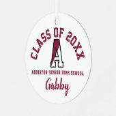 Abington Senior High School Ornament Christmas メタルオーナメント (正面左)