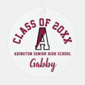 Abington Senior High School Ornament Christmas メタルオーナメント (裏面)