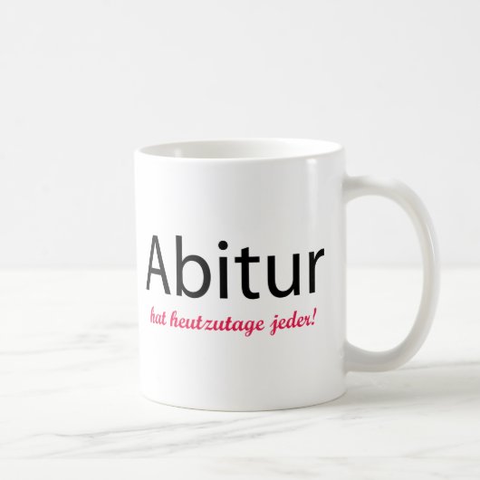 abiturの帽子のheutzutageのjeder! コーヒーマグカップ (右)