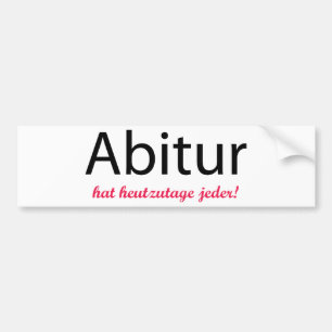 abiturの帽子のheutzutageのjeder! バンパーステッカー