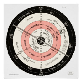 Abizaid "平面、静止地球"高解像度 ポスター