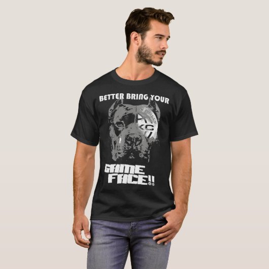 Abk Better Bret Your Game顔Bully Pit Bull Tシャツ (正面フル)