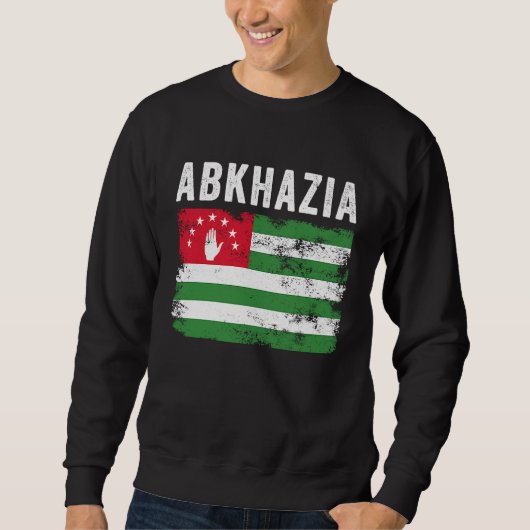 Abkhazia Flag Distressed Men Women Kids Abkhaz F スウェットシャツ (正面)