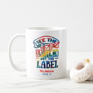 Able Not the Label自閉症先生を表示 コーヒーマグカップ