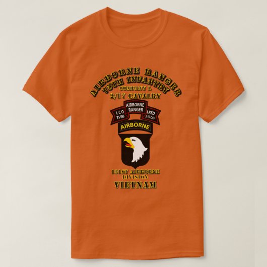 Abn Rgr 2 17 Cav 101Abn Div Vietnam Tシャツ (デザイン正面)