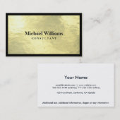 Abogado - Elegante profesional oro dorado y negro 名刺 (正面/裏面)