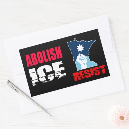 Abolish ICE 長方形シール (封筒)