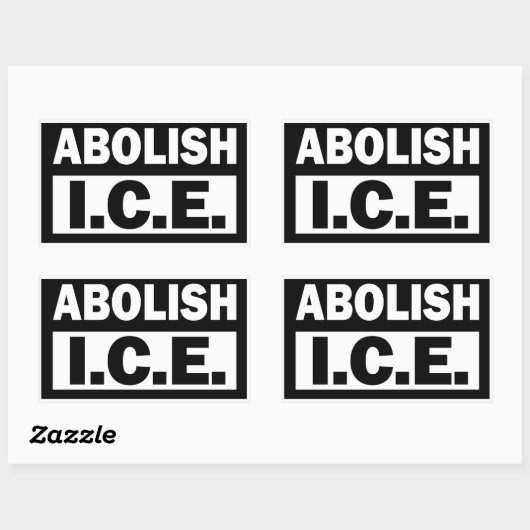 Abolish ICE 長方形シール (シート)