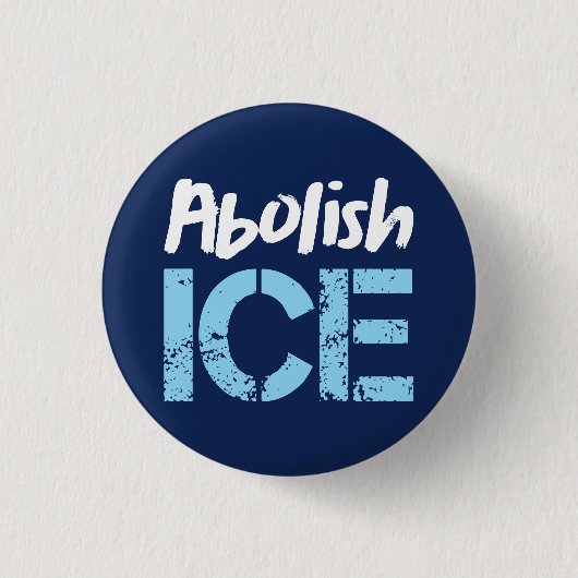 Abolish ICE | Lt Blue Dk Blue 缶バッジ (正面)