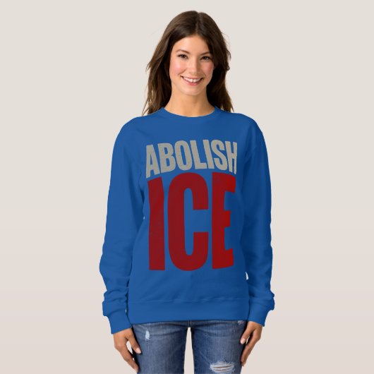 Abolish ICE Minimalist Protest Typography Design スウェットシャツ (正面フル)