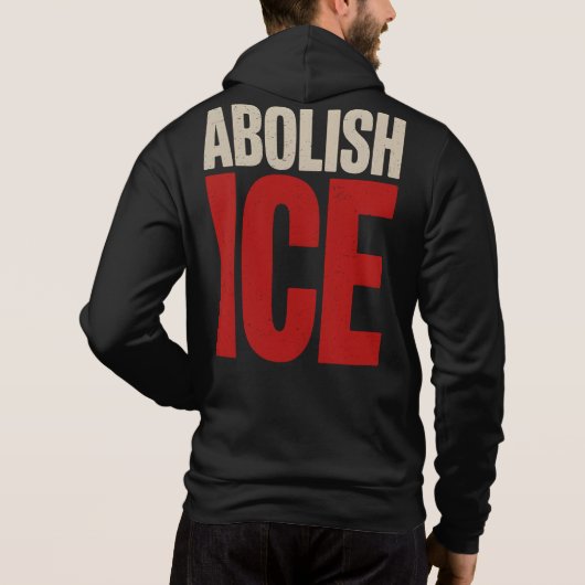 Abolish ICE Minimalist Protest Typography Design パーカ (裏面)
