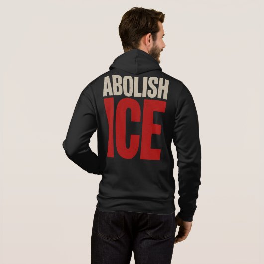 Abolish ICE Minimalist Protest Typography Design パーカ (裏面フル)
