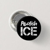 Abolish ICE | White on Black 缶バッジ (正面&裏面)
