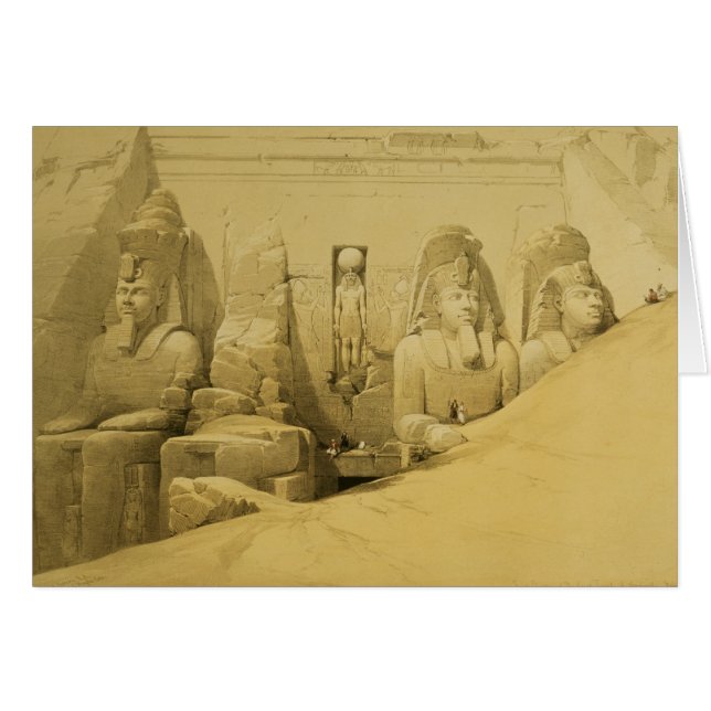 Aboo Simbelの素晴らしい寺院の正面図 (正面横)