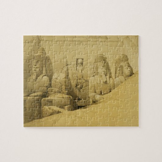 Aboo Simbelの素晴らしい寺院の正面図 ジグソーパズル (横)