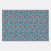 Aboriginalドットラッピング紙フラットシートセット3 ラッピングペーパーシート (正面)