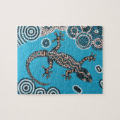 Aboriginal Art, Gecko, Punktmalerei, Dot-Painting ジグソーパズル (横)