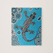Aboriginal Art, Gecko, Punktmalerei, Dot-Painting ジグソーパズル (縦)