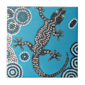 Aboriginal Art, Gecko, Punktmalerei, Dot-Painting タイル (正面)