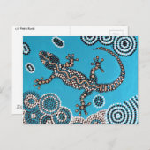 Aboriginal Art, Gecko, Punktmalerei, Dot-Painting ポストカード (正面/裏面)