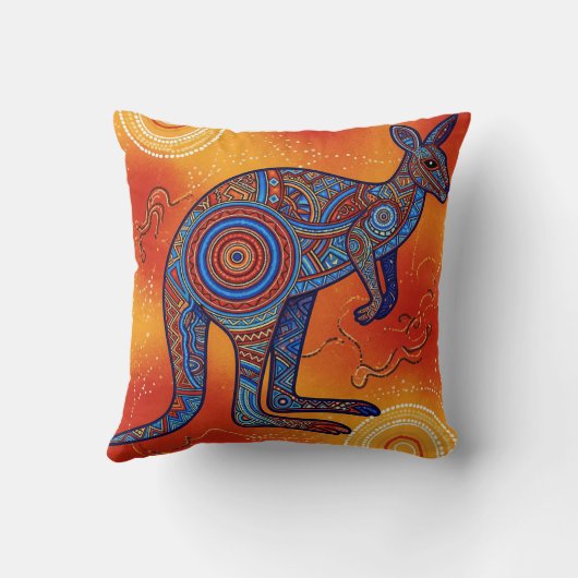 ABORIGINAL ART OF KANGAROO クッション (裏面)