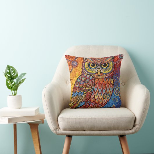 ABORIGINAL ART OF OWL クッション (椅子)