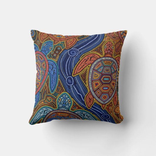 ABORIGINAL ART OF TURTLES クッション (裏面)