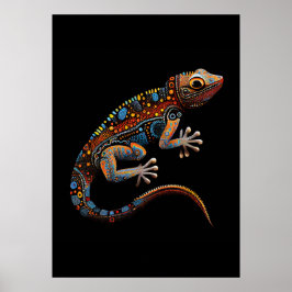 Aboriginal Art style Goanna ポスター