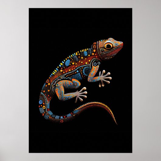 Aboriginal Art style Goanna  ポスター (正面)